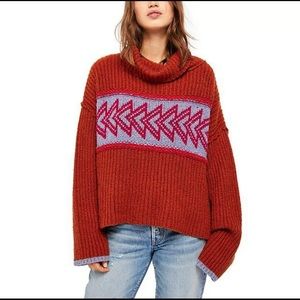 Free People Greater Than Sweater Size S Pele Combo Dolman Sleeves Cowl Neck $148